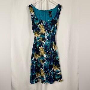 Axcess Liz Claiborne Abstract Print Fit & Flare Dress Size XL